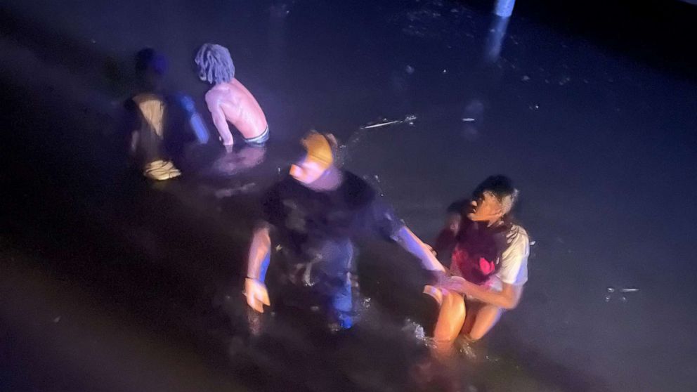 A teenager helped rescue three people whose car drove off a boat launch into the Pascagoula River, as well as a police officer who responded to the scene, on July 3, 2022, in Moss Point, Miss. (Courtesy Corion Evans)